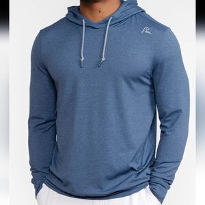 Rhoback Hesi Performance Hoodie, Annapolis Blue Heathered, Men's Size Large